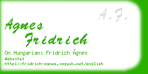 agnes fridrich business card
